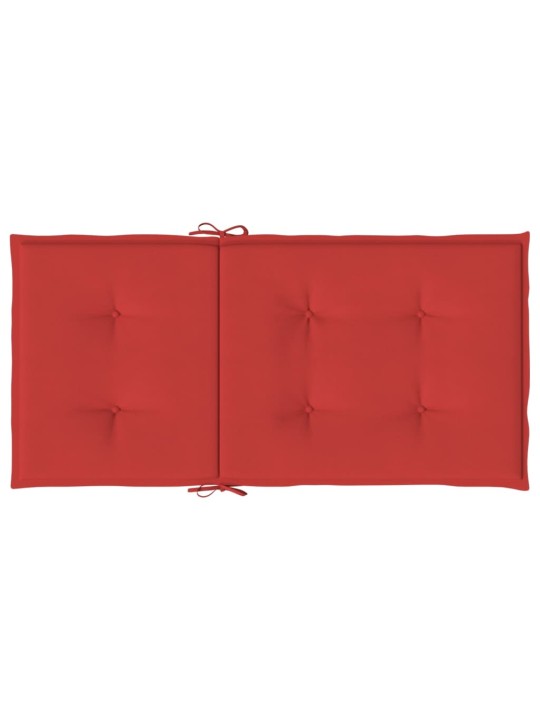 Dārza krēslu spilveni, 4 gab., sarkani, 100x50x3 cm, audums