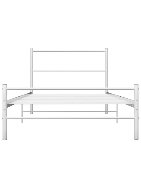 Gultas rāmis, balts metāls, 100x200 cm