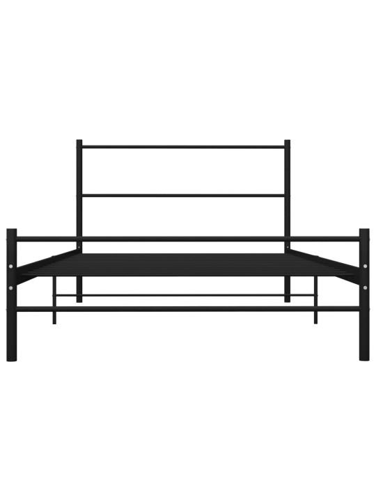 Gultas rāmis, melns metāls, 90x200 cm