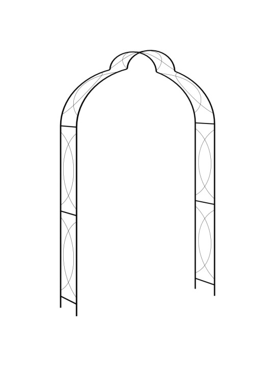 Dārza arka, melna, 150x34x240 cm, dzelzs