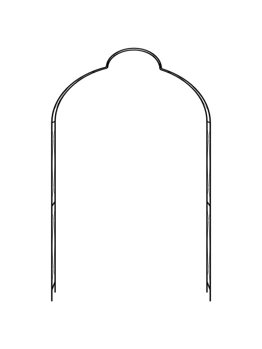 Dārza arka, melna, 150x34x240 cm, dzelzs