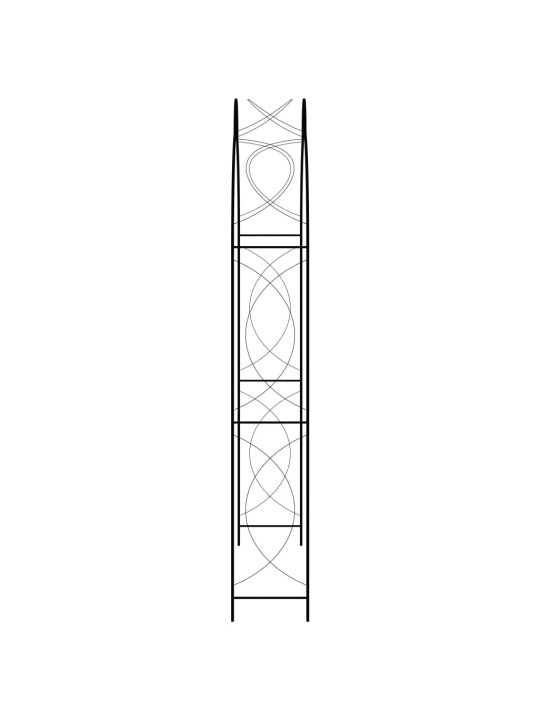 Dārza arka, melna, 150x34x240 cm, dzelzs