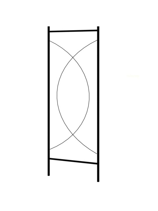 Dārza arka, melna, 150x34x240 cm, dzelzs