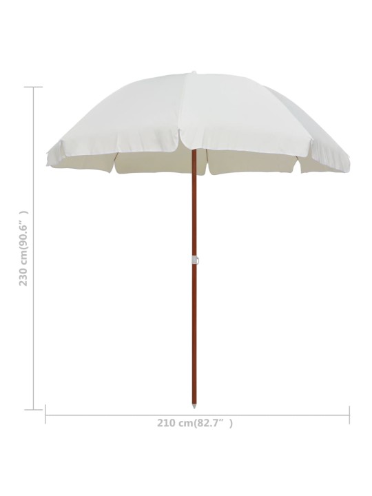 Saulessargs ar tērauda kātu, 240 cm, smilškrāsā