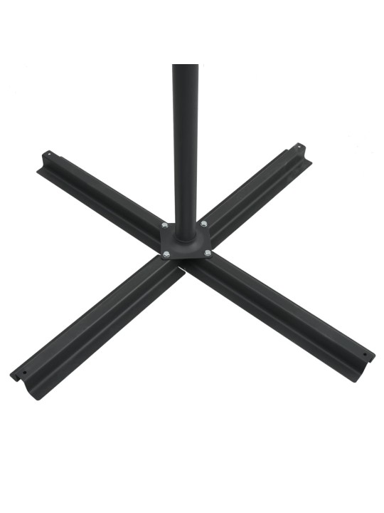 Saulessargs ar led gaismām un tērauda kātu, 250x250 cm, zaļš