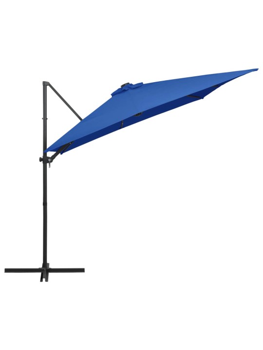 Saulessargs ar led gaismām un tērauda kātu, 250x250 cm, zils