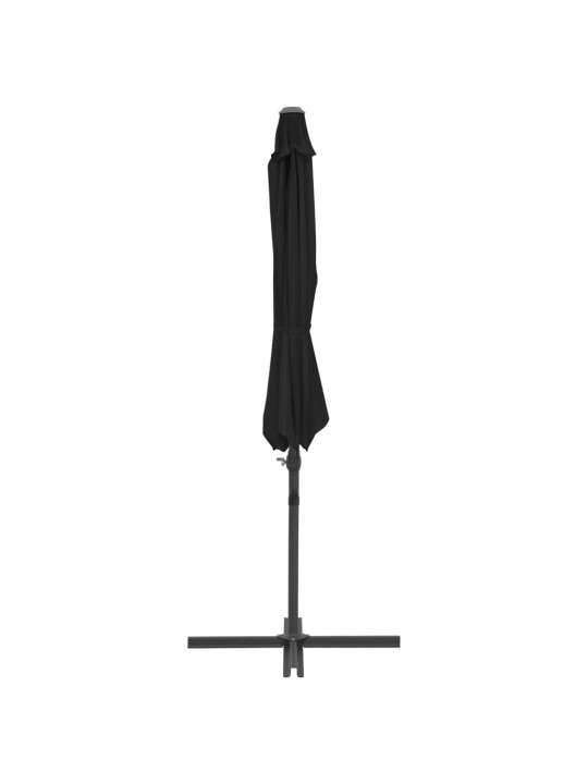 Dārza saulessargs ar tērauda kātu, 300 cm, melns