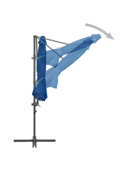 Dārza saulessargs ar tērauda kātu, 300 cm, debeszils