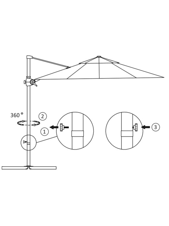 Dārza saulessargs ar tērauda kātu, 300 cm, debeszils