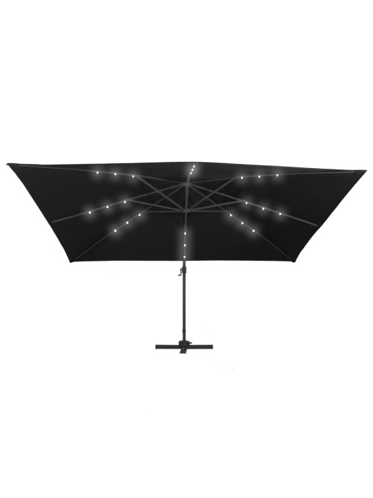 Saulessargs ar led un alumīnija kātu, 400x300 cm, melns