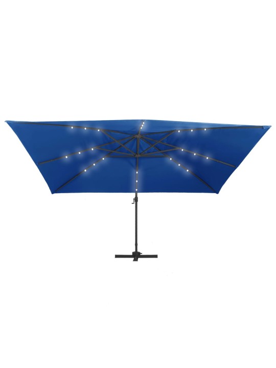 Saulessargs ar led un alumīnija kātu, 400x300 cm, debeszils