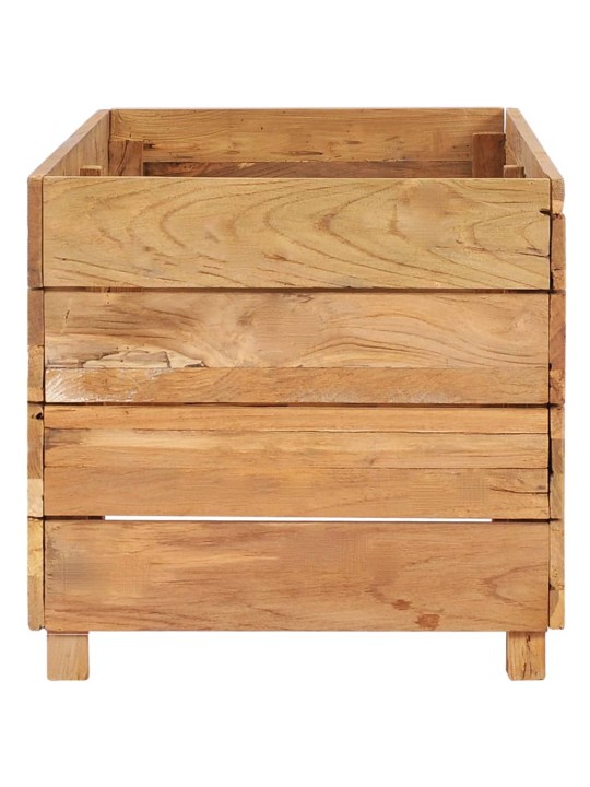 Augstā puķu kaste, 100x40x38 cm, pārstrādāts tīkkoks un tērauds