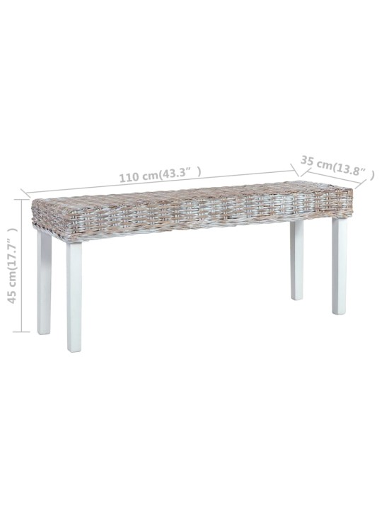 Sols, 110 cm, balts, dabiska kubu rotangpalma, mahagonijs masīvkoks