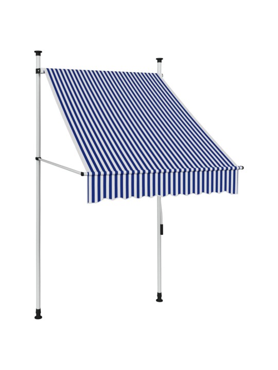 Izvelkama markīze, 100 cm, manuāla, zila ar baltām svītrām