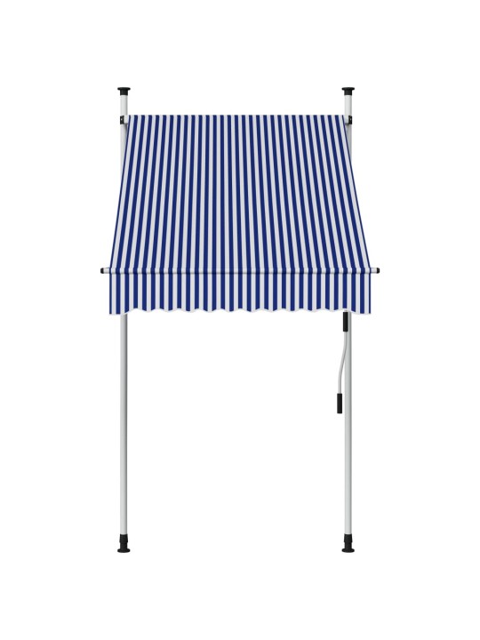 Izvelkama markīze, 100 cm, manuāla, zila ar baltām svītrām