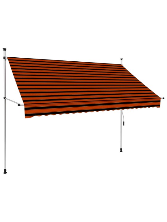 Izvelkama markīze, manuāla, 250 cm, oranža un brūna