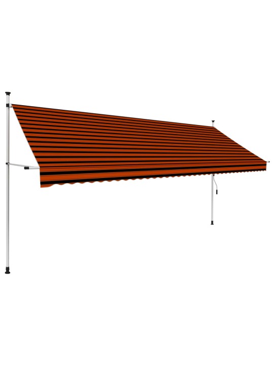 Izvelkama markīze, manuāla, 400 cm, oranža un brūna