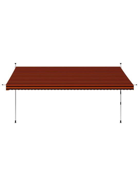 Izvelkama markīze, manuāla, 400 cm, oranža un brūna