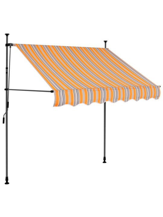 Izvelkama markīze ar led, manuāla, 200 cm, dzeltena un zila
