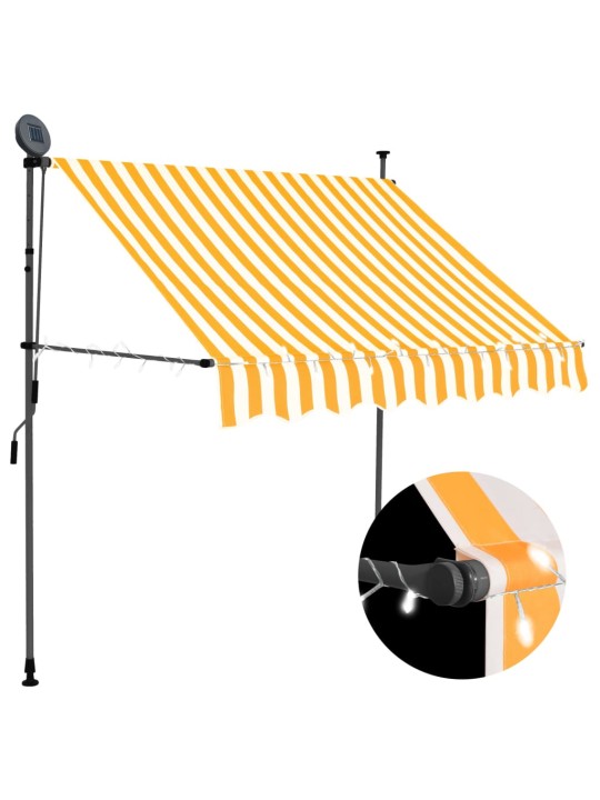 Izvelkama markīze ar led, manuāla, 200 cm, balta un oranža