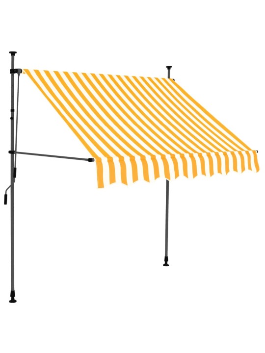 Izvelkama markīze ar led, manuāla, 200 cm, balta un oranža