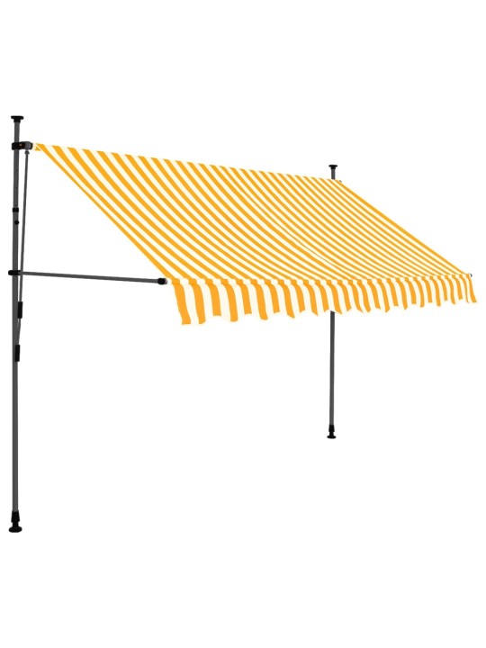 Izvelkama markīze ar led, manuāla, 250 cm, balta un oranža