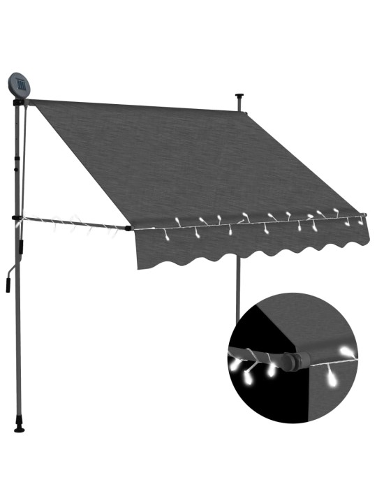 Izvelkama markīze ar led, manuāla, 100 cm, antracītpelēka