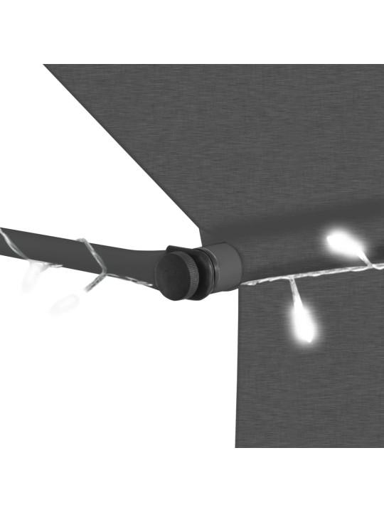 Izvelkama markīze ar led, manuāla, 100 cm, antracītpelēka