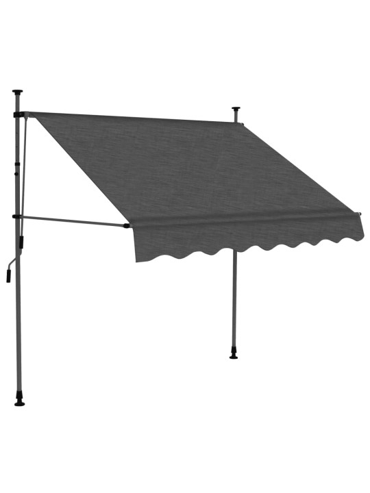 Izvelkama markīze ar led, manuāla, 150 cm, antracītpelēka