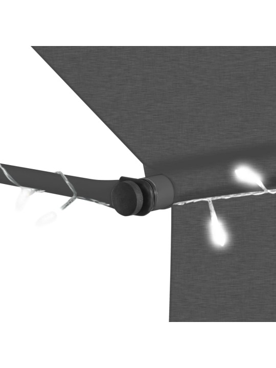 Izvelkama markīze ar led, manuāla, 150 cm, antracītpelēka