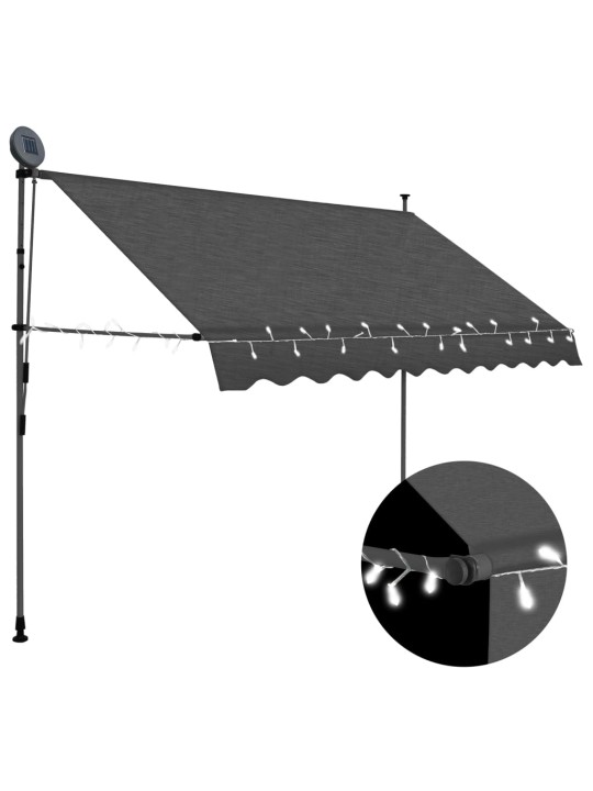 Izvelkama markīze ar led, manuāla, 250 cm, antracītpelēka