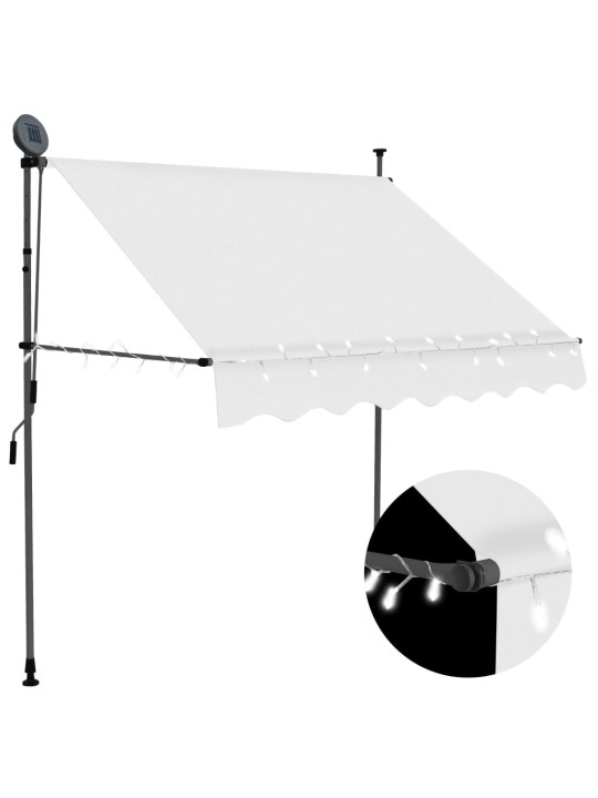 Izvelkama markīze, manuāla, ar led, 100 cm, krēmkrāsas