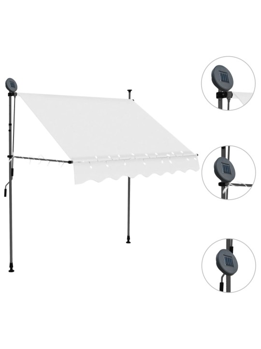 Izvelkama markīze, manuāla, ar led, 100 cm, krēmkrāsas