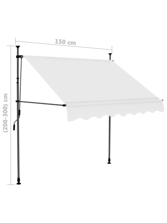 Izvelkama markīze ar led, manuāla, 150 cm, krēmkrāsas