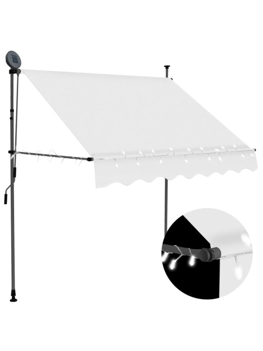 Izvelkama markīze ar led, manuāla, 200 cm, krēmkrāsas