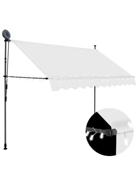 Izvelkama markīze ar led, manuāla, 250 cm, krēmkrāsas