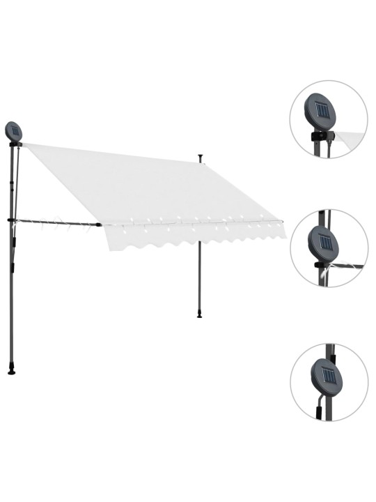 Izvelkama markīze ar led, manuāla, 250 cm, krēmkrāsas