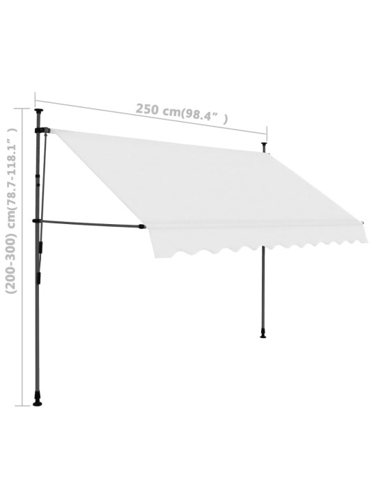 Izvelkama markīze ar led, manuāla, 250 cm, krēmkrāsas