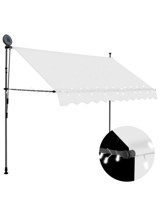 Izvelkama markīze ar led, manuāla, 300 cm, krēmkrāsas