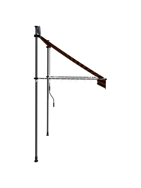 Izvelkama markīze, ar LED, manuāla, 200 cm, oranža un brūna