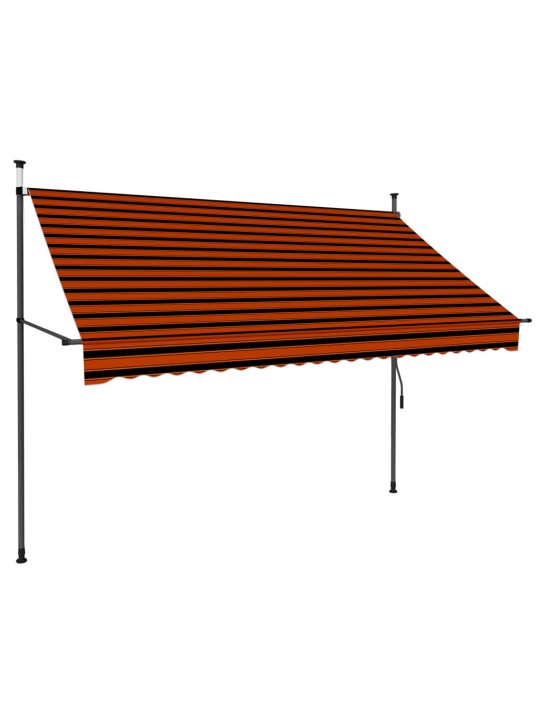 Izvelkama markīze ar led, manuāla, 250 cm, oranža un brūna