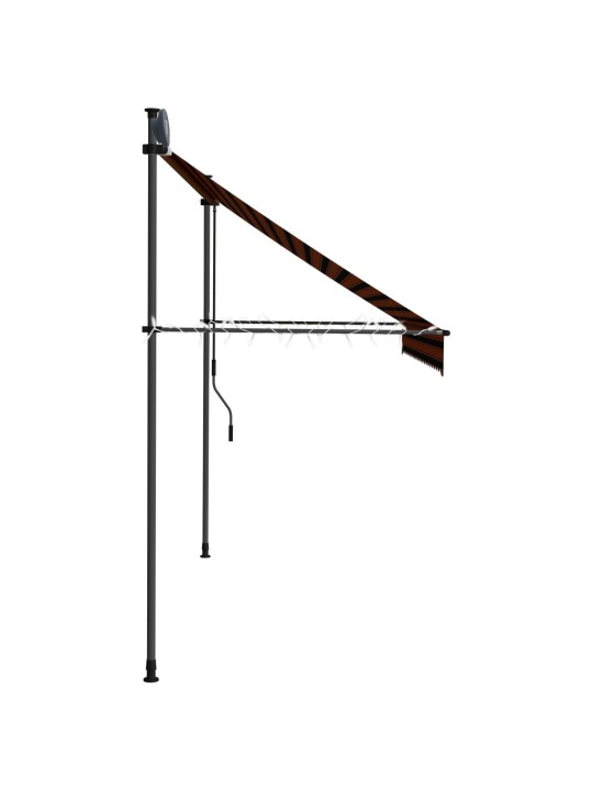 Izvelkama markīze ar led, manuāla, 250 cm, oranža un brūna