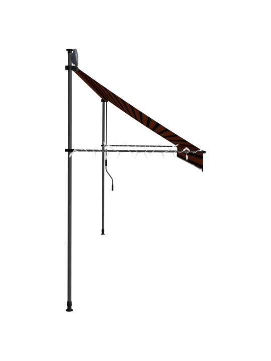 Izvelkama markīze ar led, manuāla, 400 cm, oranža un brūna