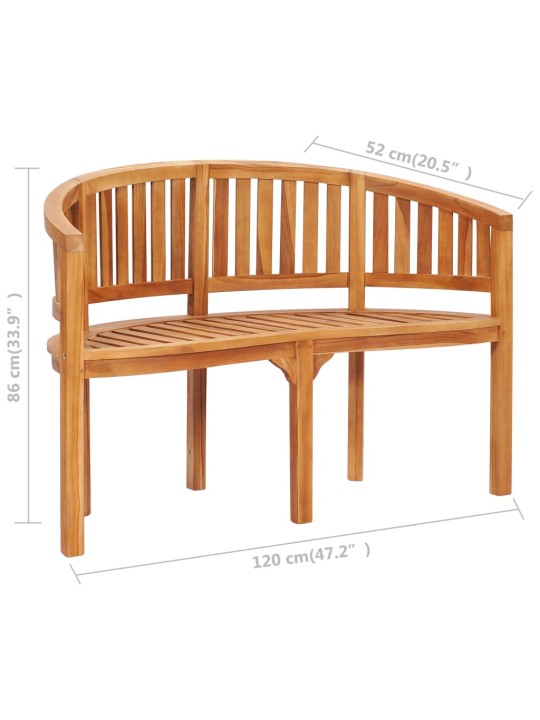 Banāna formas sols, 120 cm, masīvs tīkkoks
