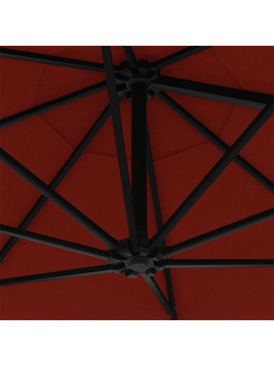 Saulessargs ar metāla kātu, sarkanbrūns, 300 cm