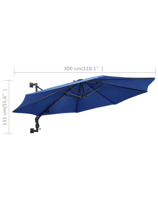 Saulessargs ar metāla kātu, zils, 300 cm