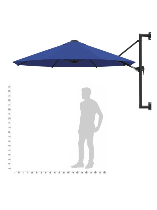 Saulessargs ar metāla kātu, zils, 300 cm
