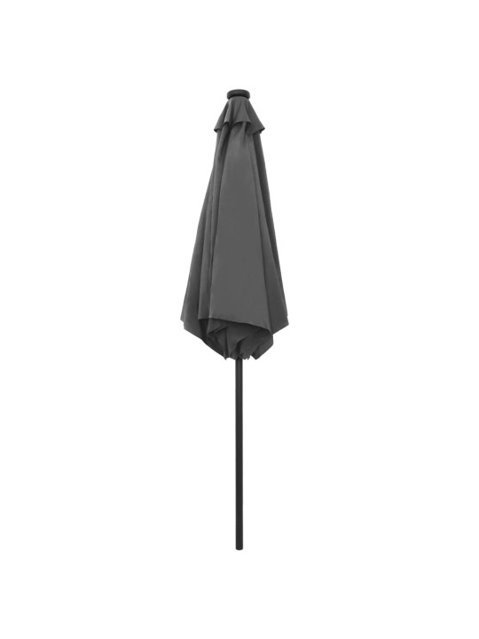 Saulessargs ar led gaismiņām un alumīnija kātu, 270 cm, pelēks