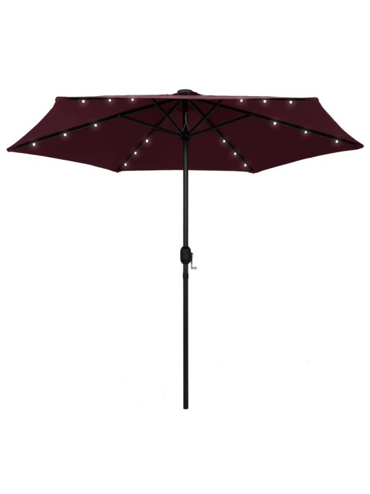 Saulessargs ar led gaismiņām, alumīnija kāts, 270 cm, sarkanīgs