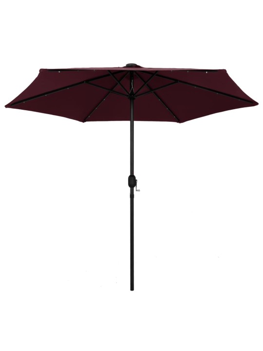 Saulessargs ar led gaismiņām, alumīnija kāts, 270 cm, sarkanīgs